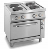 COCINA ELEC. 4PLACAS + HORNO ELEC VENTIL 1/1GN 14K